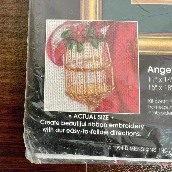 1994 Dimensions Needlepoint Ribbon Embroidery Angel Of Peace #1441 Christmas - Picture 2 of 11